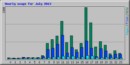 Hourly usage for July 2013
