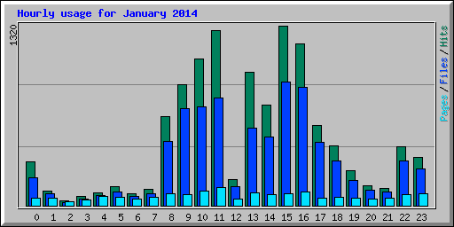 Hourly usage for January 2014