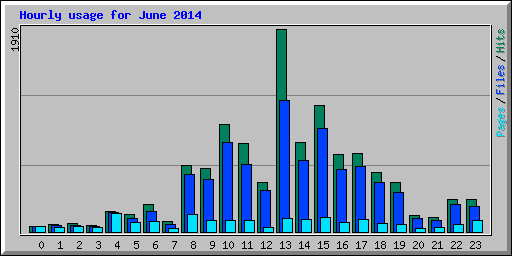 Hourly usage for June 2014