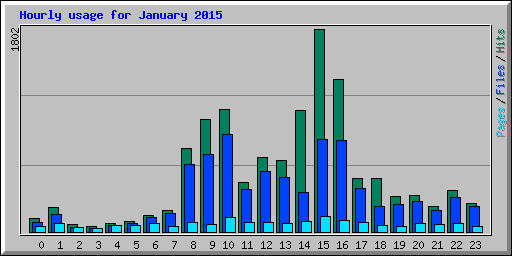 Hourly usage for January 2015