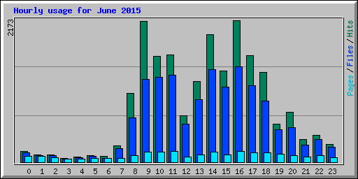 Hourly usage for June 2015