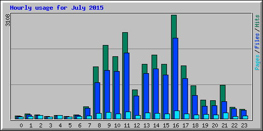 Hourly usage for July 2015