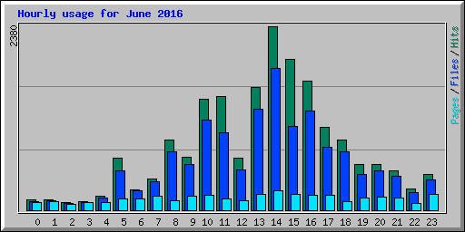 Hourly usage for June 2016