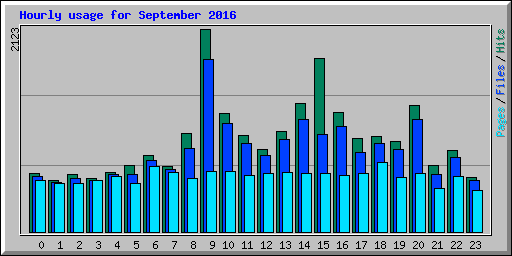 Hourly usage for September 2016