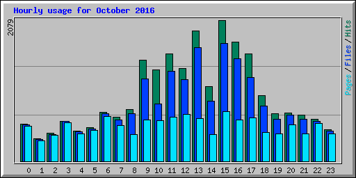 Hourly usage for October 2016