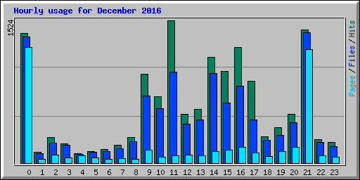 Hourly usage for December 2016