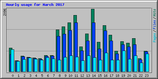 Hourly usage for March 2017
