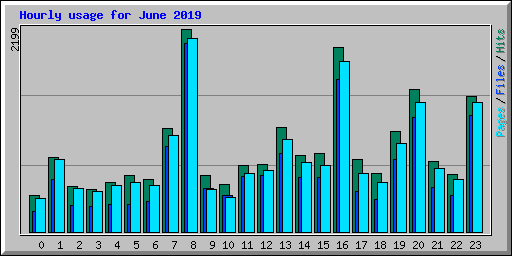 Hourly usage for June 2019