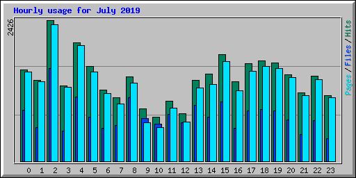 Hourly usage for July 2019