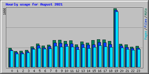 Hourly usage for August 2021