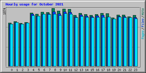 Hourly usage for October 2021