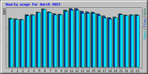 Hourly usage for March 2023